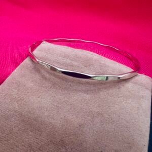 hammered silver bangle