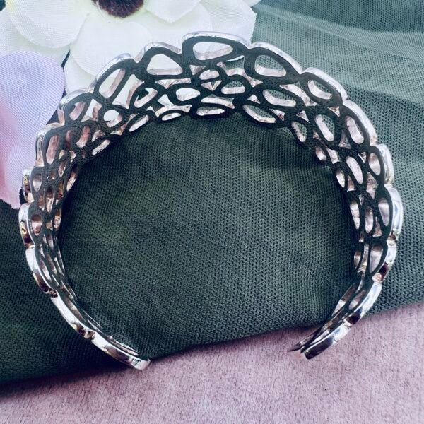 silver open cuff bangle